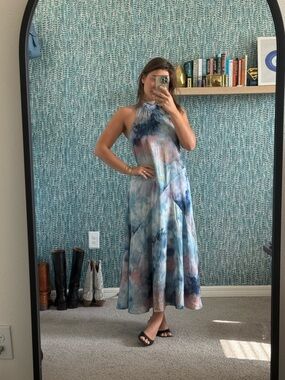 Anthropologie Sleeveless Halter A-Line Midi Dress size small